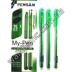 "My-Pen" ручка масляная,зел.