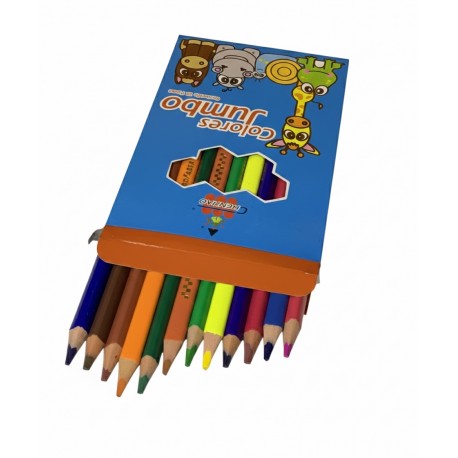 Карандаши цветные" Jumbo" - 12 цветов трехгранные.