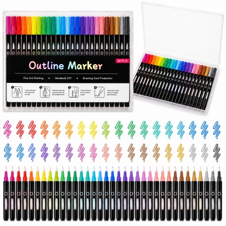 Набор контурных маркеров Outline Marker, 36 цветов
