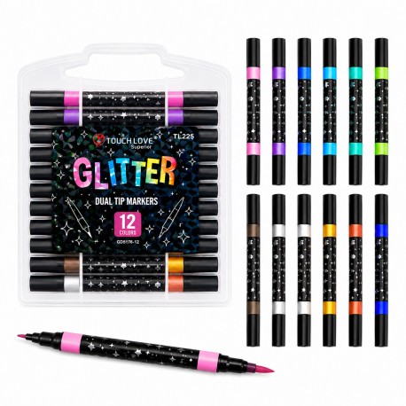 Набор двухсторонних глиттерных маркеров Glitter Dual Tip Markers, 24 цветов
