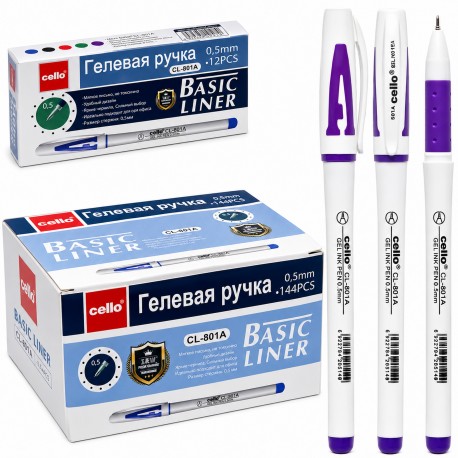 801А"Aihao"ручка гелевая,фиол. 