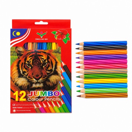 Карандаши цветные" Jumbo" - 12 цветов шестигранные.